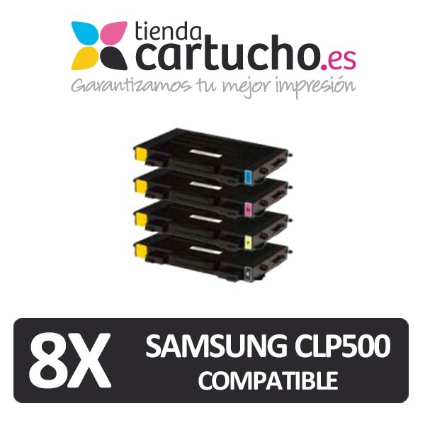 PACK 8 (ELIJA COLORES) CARTUCHOS COMPATIBLES SAMSUNG CLP 500