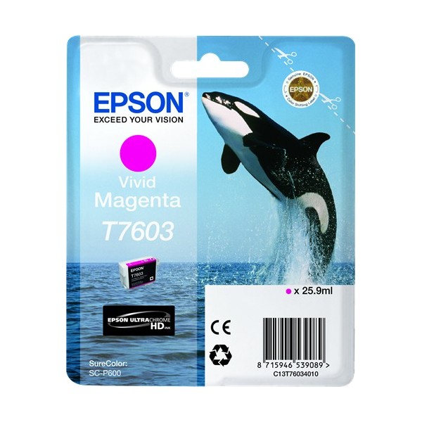 Cartucho de tinta original Epson T7603 magenta (vivid)