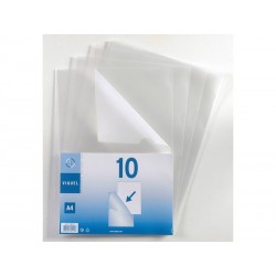 VIQUEL Pack de 10 dossier uñero incoloro, formato A4, 130 micras 