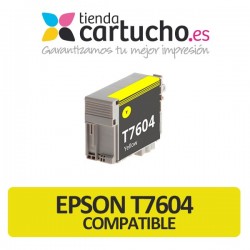 Cartucho de tinta Epson T7604 amarillo compatible