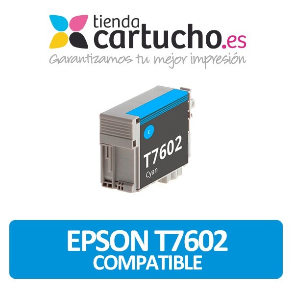 Cartucho de tinta Epson T7602 cyan compatible