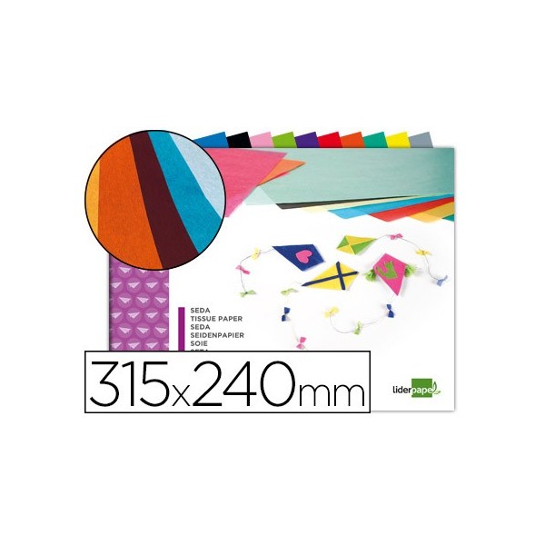 Bloc trabajos manuales liderpapel seda 240x315mm 10 hojas colores surtidos