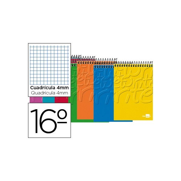 Cuaderno espiral liderpapel bolsillo 16º apaisado tapa blanda BQ01