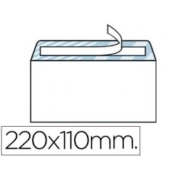 Sobre liderpapel n.2 blanco din americano 110x220mm tira de silicona open system caja de 500 unidades.	