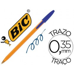 Boligrafo bic naranja azul.