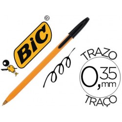 Boligrafo bic naranja negro.