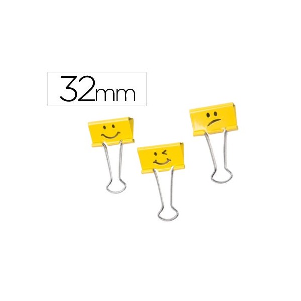 Pinza metalica rapesco reversible 32 mm emojis amarillo 