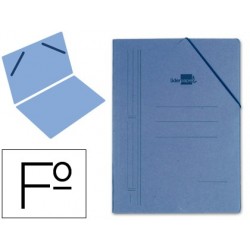 Carpeta liderpapel gomas folio sencilla carton compacto azul.	