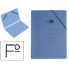 Carpeta liderpapel gomas folio sencilla carton compacto azul.	