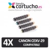 Pack 4 Toner Compatibles Canon CEXV-29