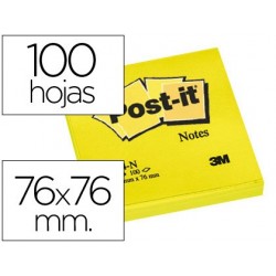 POST-IT Notas 100h Amarillo Neón 76x76mm