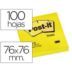 POST-IT Notas 100h Amarillo Neón 76x76mm