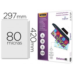 Bolsa de plastificar fellowes brillo din a3 80 micras pack 100 unidades