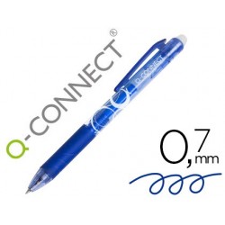 Boligrafo q-connect retractil borrable 0,7 mm color azul