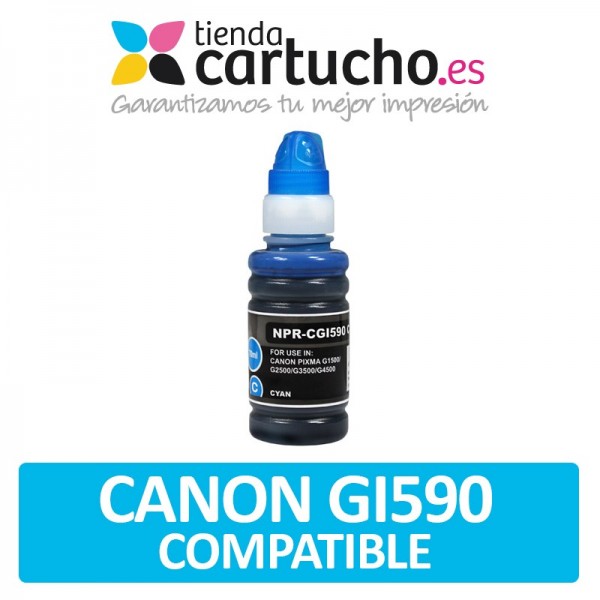 Botella Canon GI590 Compatible Cyan