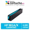 Cartuchos HP 981A / 981X Compatible Cyan