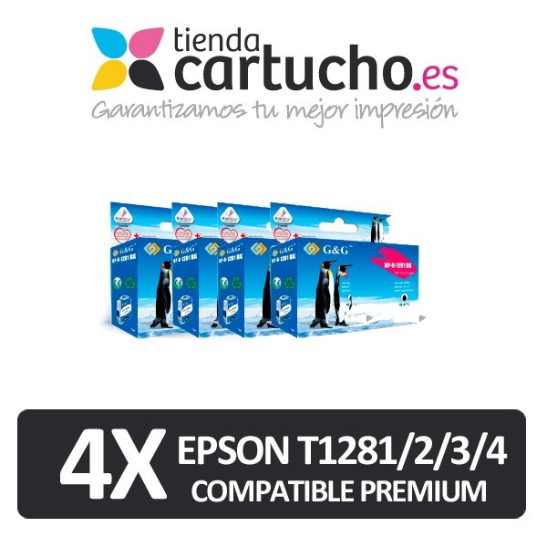 Pack 4 Epson T1285 Compatible Premium
