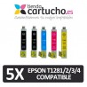 Pack 5 Epson T1285 Compatibles