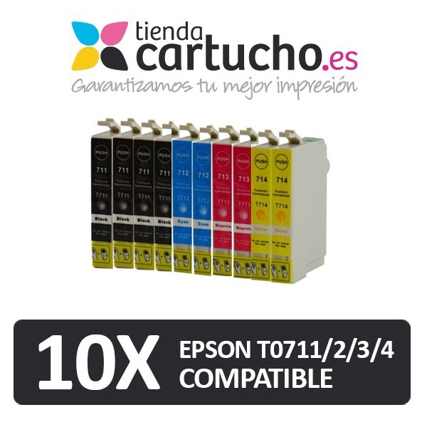Pack 10 (Cerrado) Cartuchos Compatibles Epson T0711/2/3/4