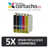 Pack 5 (Cerrado) Cartuchos Compatibles Epson T0711/2/3/4