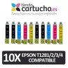 Pack 10 Epson T1285 Compatibles