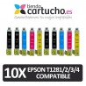 Pack 10 Epson T1285 Compatibles