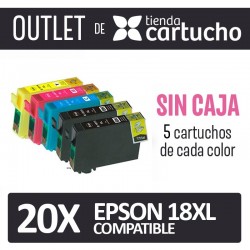 OUTLET - Pack 20 Cartuchos Compatibles Epson 18XL SIN CAJA