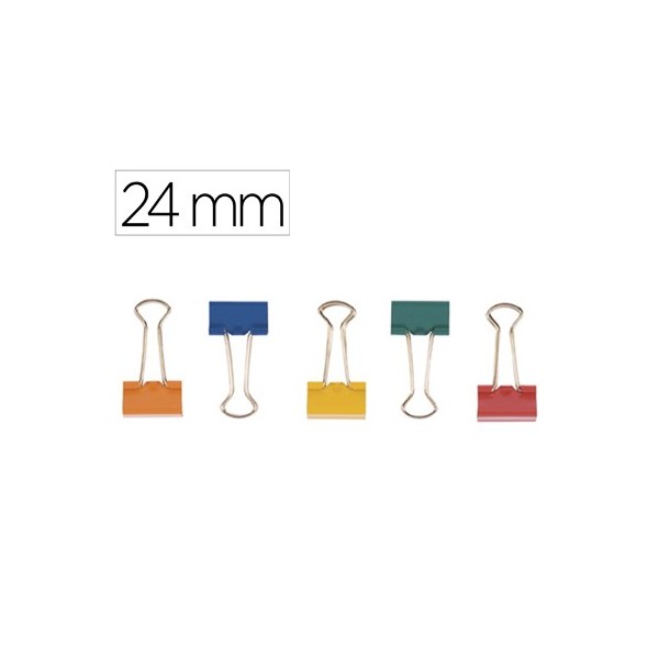 Pinza metalica q-connect -reversible 19 mm -caja de 6 unidades colores surtidos. KF02035