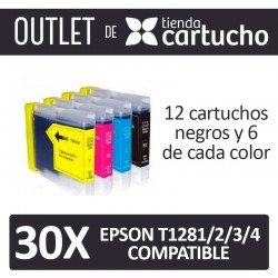 OUTLET - Pack 16 Cartuchos Compatibles Epson T1281/2/3/4 SIN CAJA