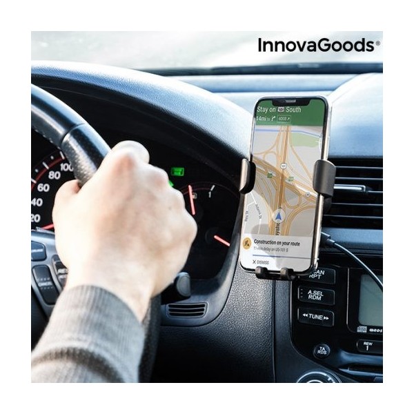 InnovaGoods Soporte de Móvil con Cargador Inalámbrico para Coches