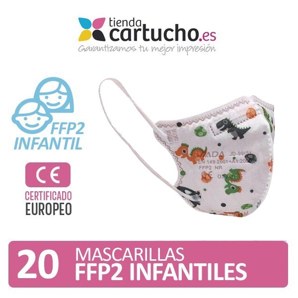 Pack 20 mascarillas FFP2 INFANTILES blancas