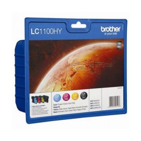 Brother LC1100XL Rainbow pack (4 colores) cartucho de tinta original alta capacidad.