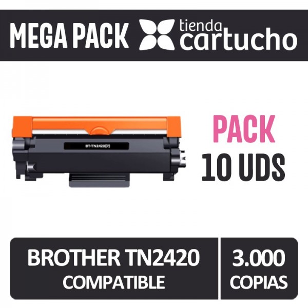 Mega Pack 10 - Toner Brother TN2420 Compatible