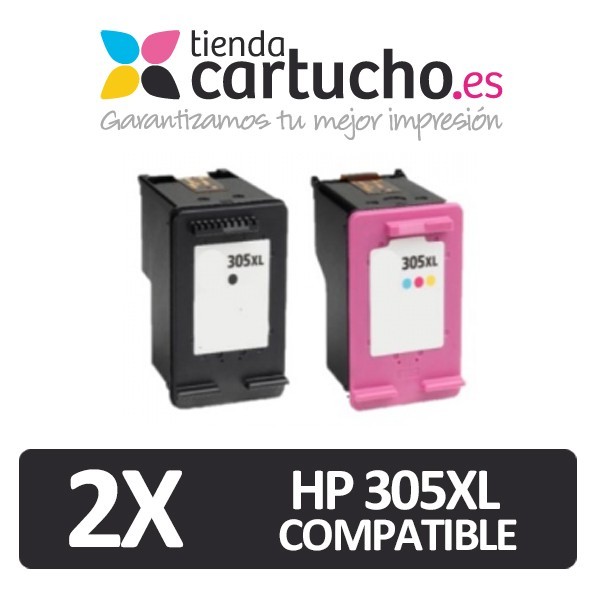 COMETE - 305XL - 2 cartouches compatibles HP 305 XL Sans Niveau d