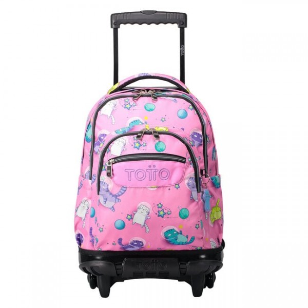 Mochila escolar con ruedas gatos astronautas - Totto Renglones
