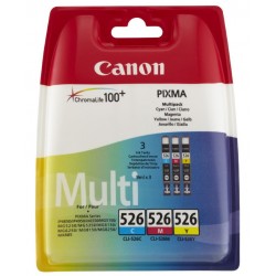 Canon CLI-526 C/M/Y colores PACK 3 cartuchos de tinta original.