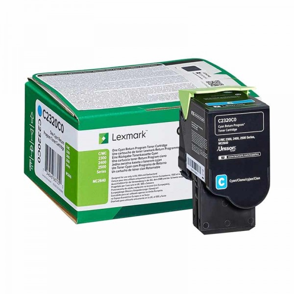 Original - Lexmark C2325/C2425/C2535/MC2325/MC2425/MC2535/MC2640 Cyan Cartucho de Toner - C2320C0