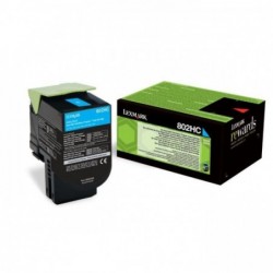 Original - Lexmark CX410/CX510 Cyan Cartucho de Toner - 80C2HC0/80C2HCE/802HC