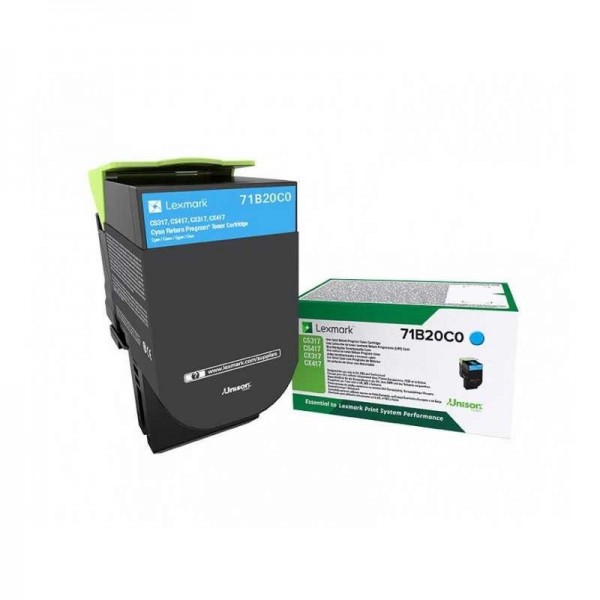 Original - Lexmark CS317/CS417/CS517/CX317/CX417/CX517 Cyan Cartucho de Toner - 71B20C0