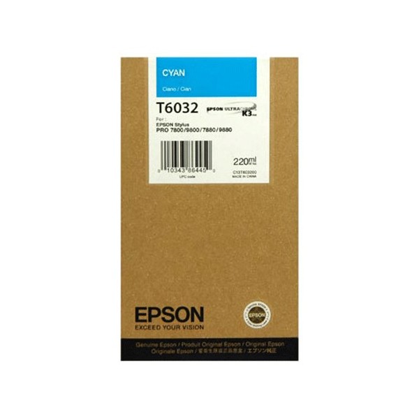 Original - Epson T6032 Cyan Cartucho de Tinta - C13T603200 Original - Epson T6032 Cyan Cartucho de Tinta - C13T603200