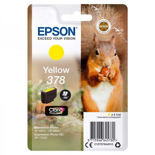 Original - Epson 378 Amarillo Cartucho de Tinta - C13T37844010