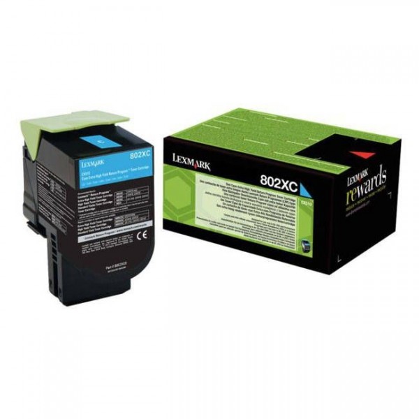 Original - Lexmark CX510 Cyan Cartucho de Toner - 80C2XC0/80C2XCE/802XC