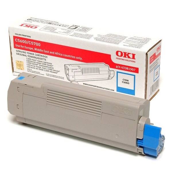 Original - OKI C5600/C5700 Cyan Cartucho de Toner - 43381907