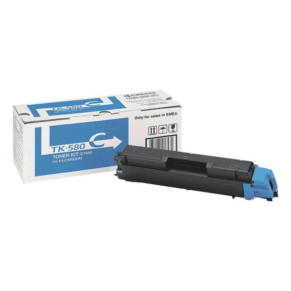 Original - Kyocera TK580 Cyan Cartucho de Toner - 1T02KTCNL0/TK580C