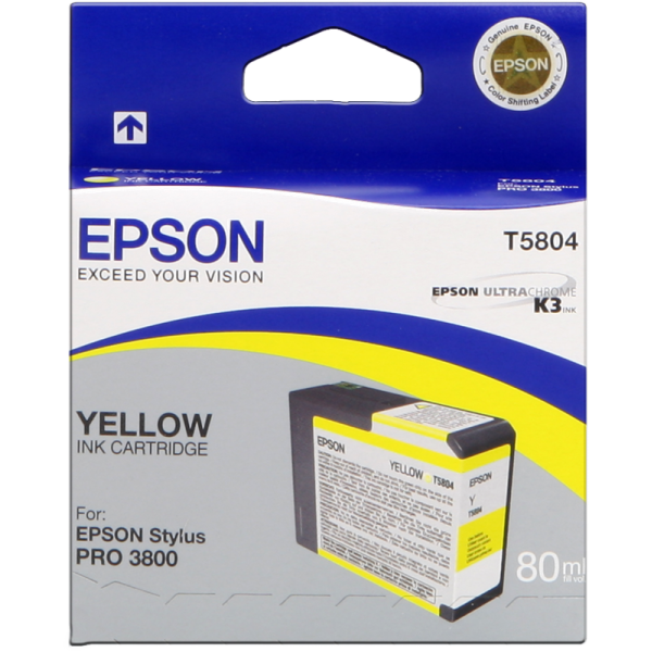 Original - Epson T5804 Amarillo Cartucho de Tinta - C13T580400