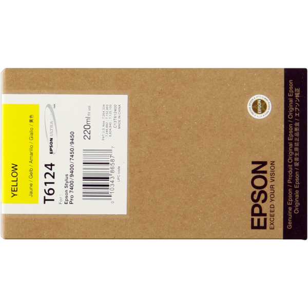 Original - Epson T6124 Amarillo Cartucho de Tinta - C13T612400