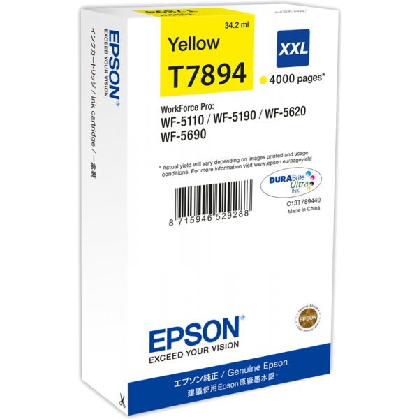 Original - Epson T7894 Amarillo Cartucho de Tinta - C13T789440