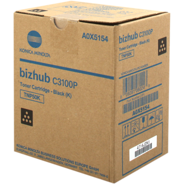 Original - Konica Minolta TNP50 Negro Cartucho de Toner - TNP50K/A0X5154 Original - Konica Minolta TNP50 Negro Cartucho de Toner - TNP50K/A0X5154