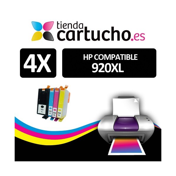 PACK 4 HP 920XL compatibles (ELIJA COLORES)