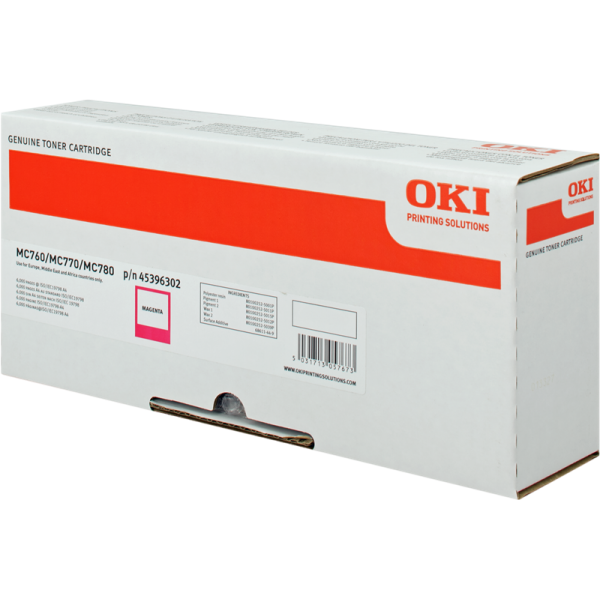 Original - OKI MC760/MC770/MC780 Magenta Cartucho de Toner - 45396302